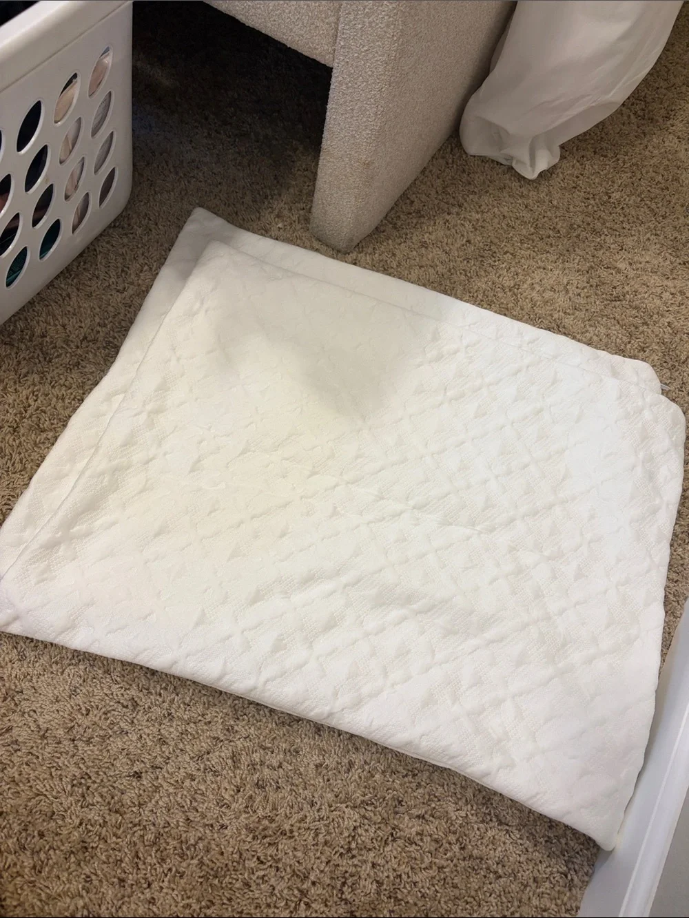 Quilted White Pillow Topper - Plush Comfort